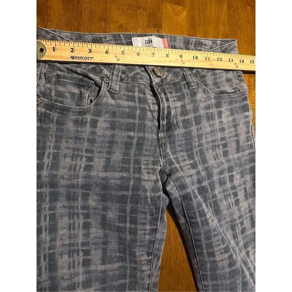 Cabi womens stretch gray plaid skinny jeans style 3047 Low Rise Size 2 GUC - Picture 6 of 9